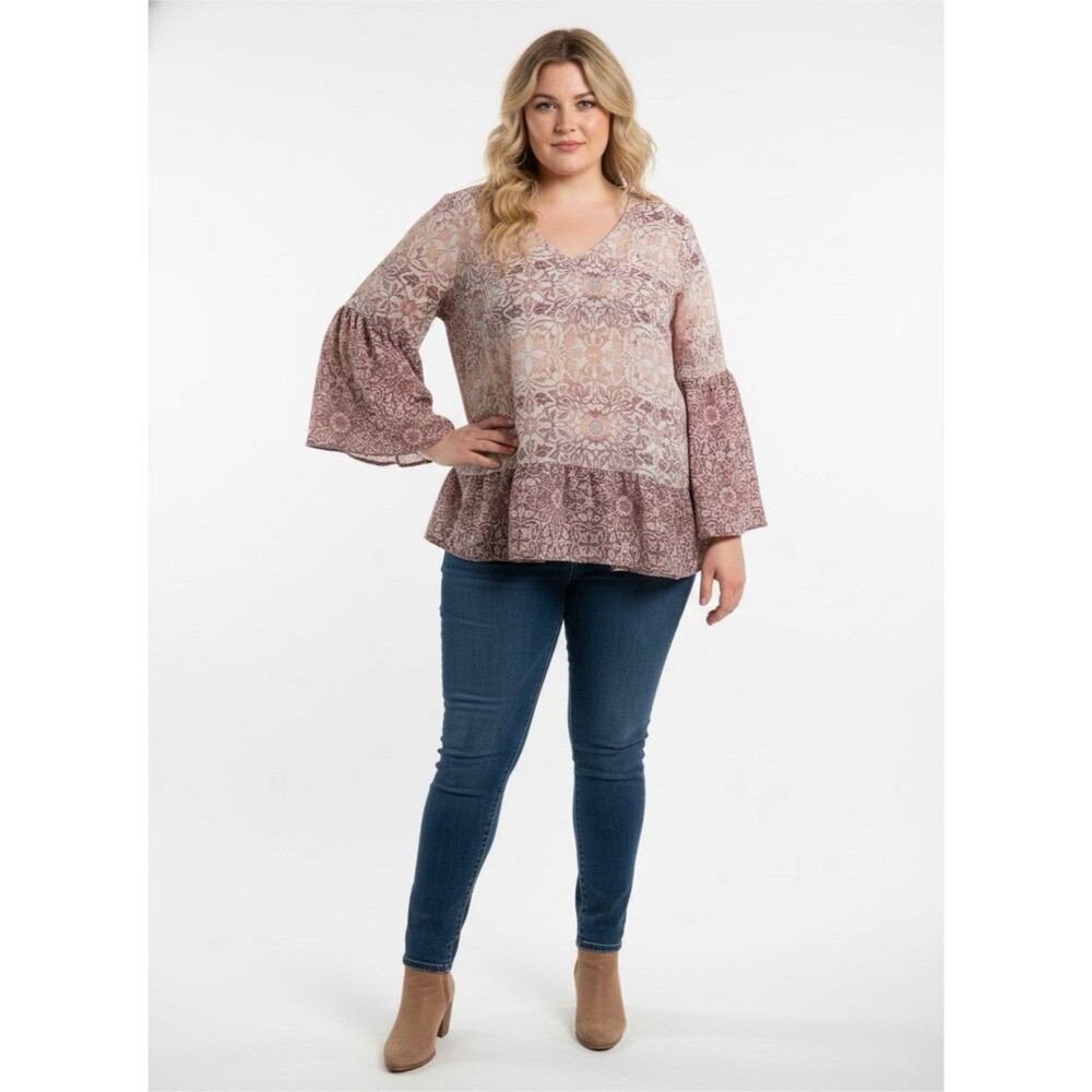 Cato Women’s  16-18 Whimsical Boho‎ Blouse